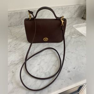 Vintage Coach Casino top handle mini crossbody bag. Mahogany